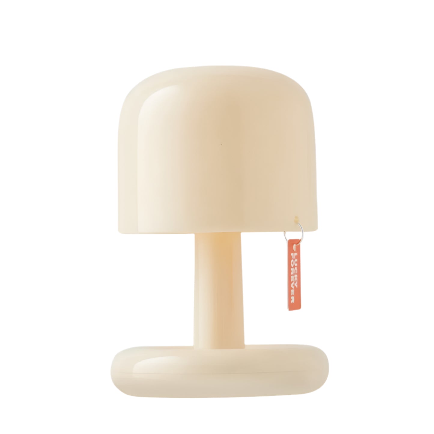 Small beige lamp with dimensions labeled on a white background