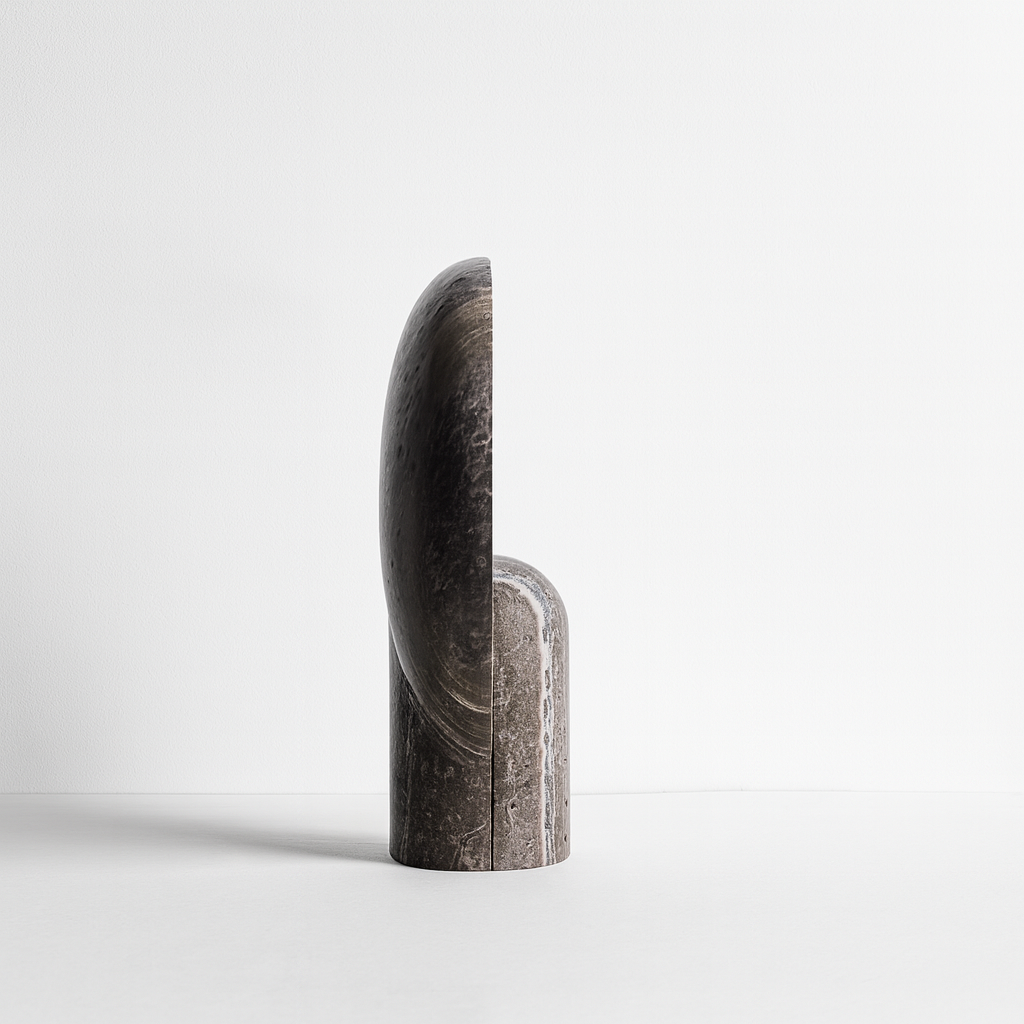 Decorative stone sculpture on a white background