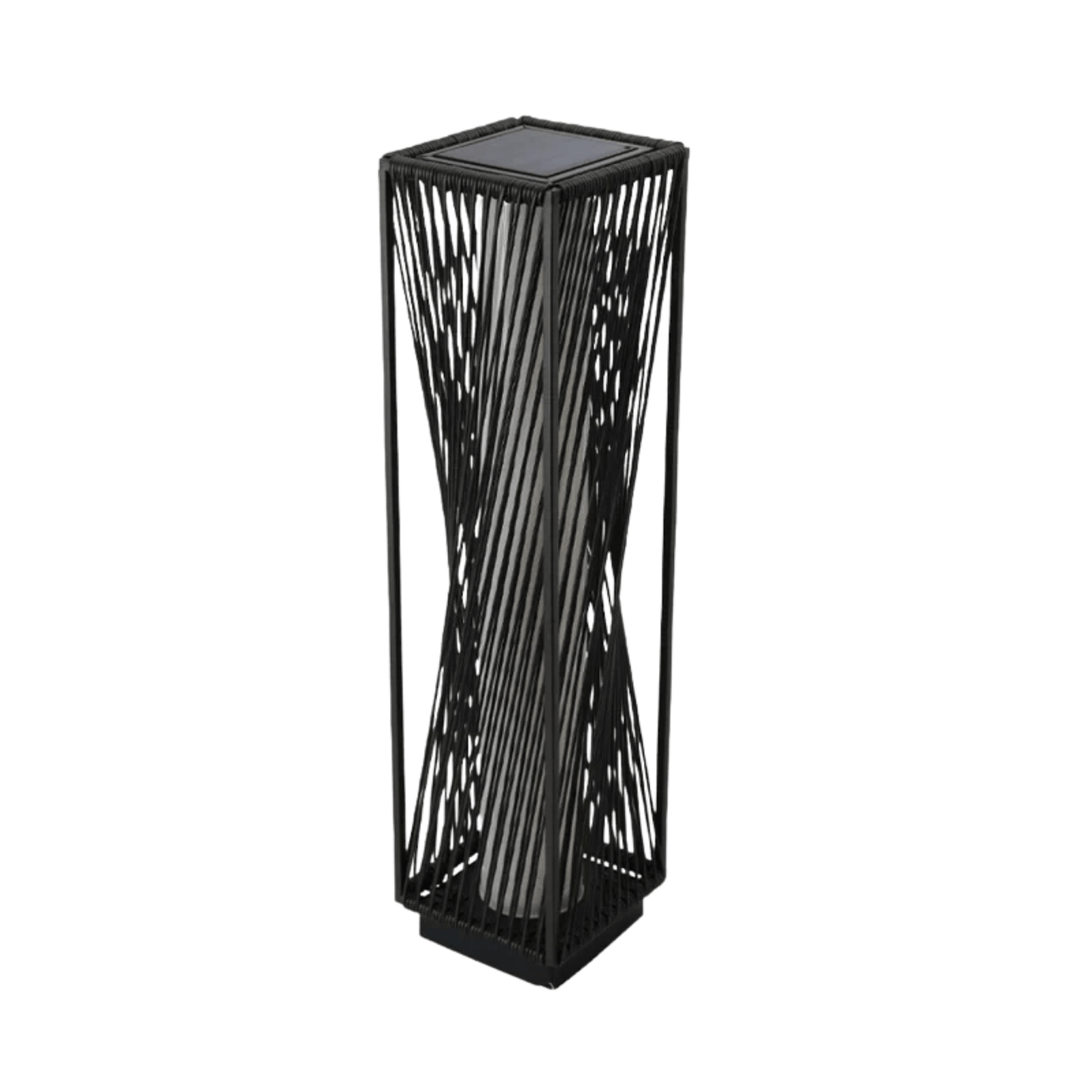 Black metal umbrella stand on a white background