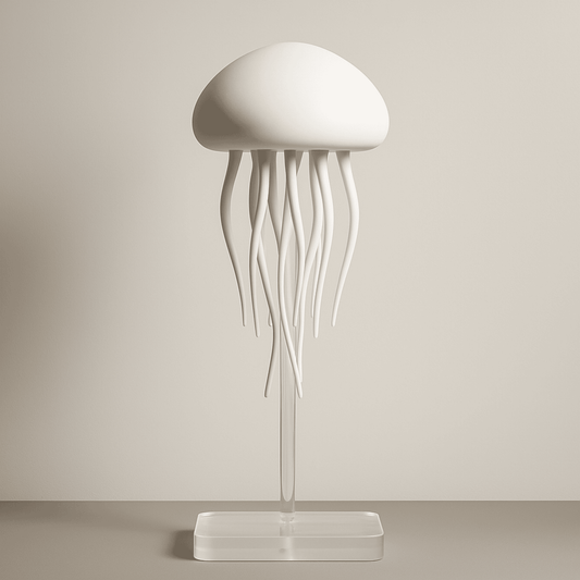 Jellyfish-shaped lamp on a beige background