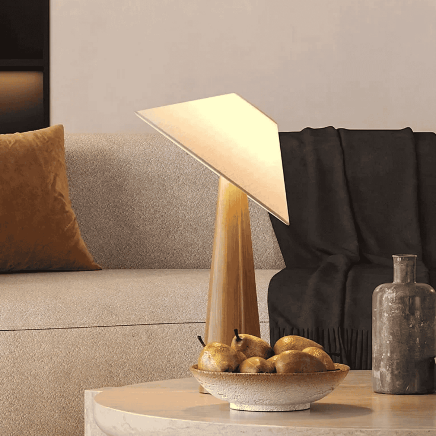 Japanese Wabi-Sabi Zentable lamp in living room