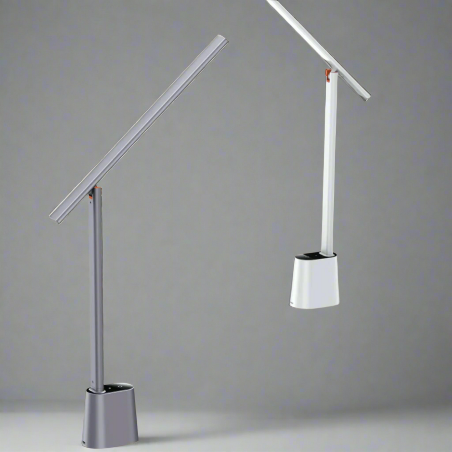 Modern bathroom faucet with a sleek design on a gray background