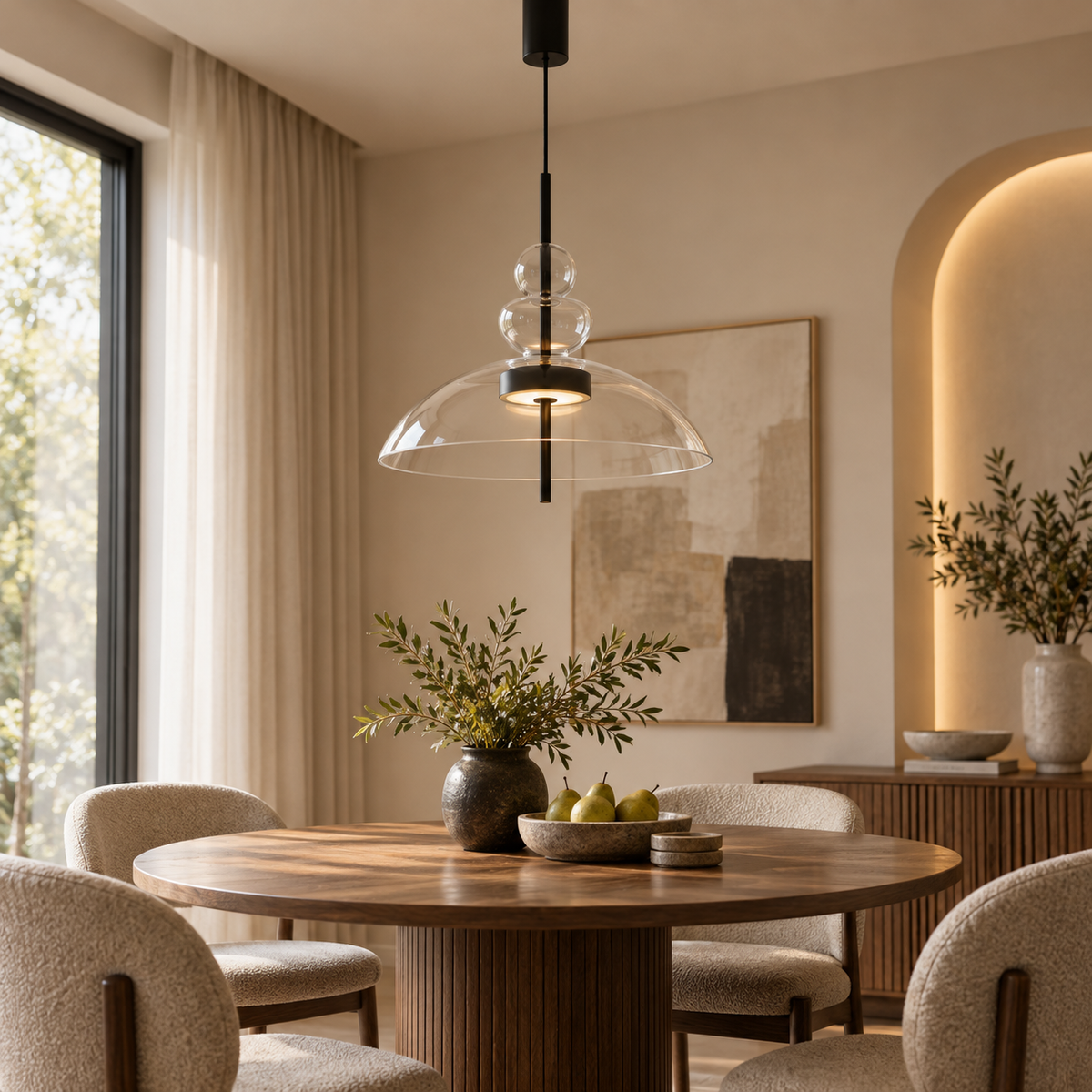 Velune Sculptural Glass Pendant Light