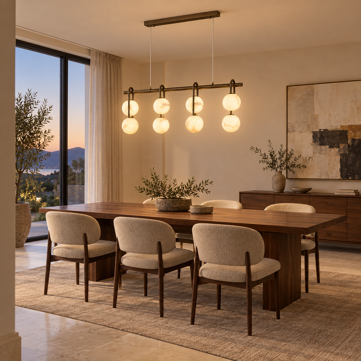 Alvara Linear Alabaster Chandelier
