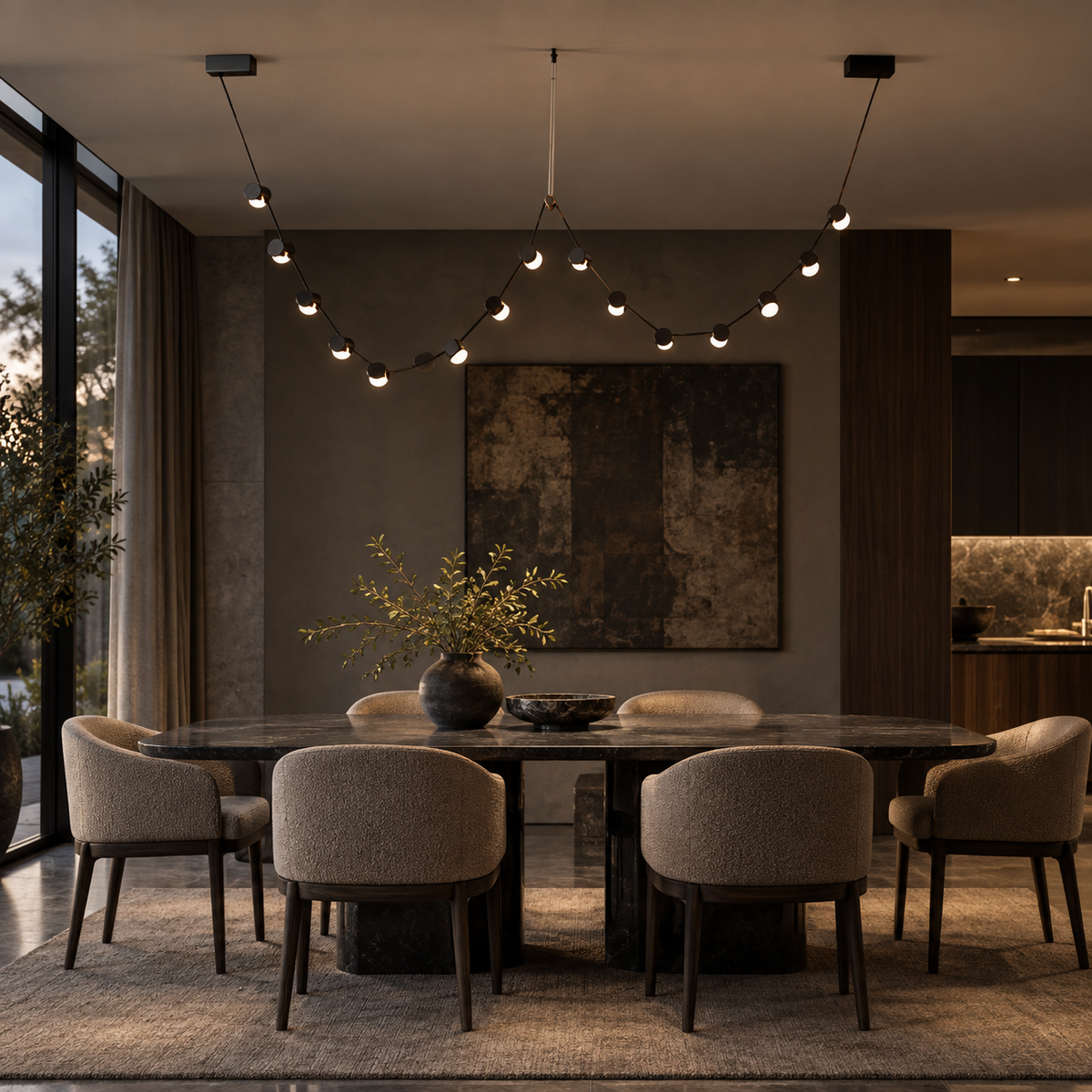 Aureline Leather Orb Chandelier