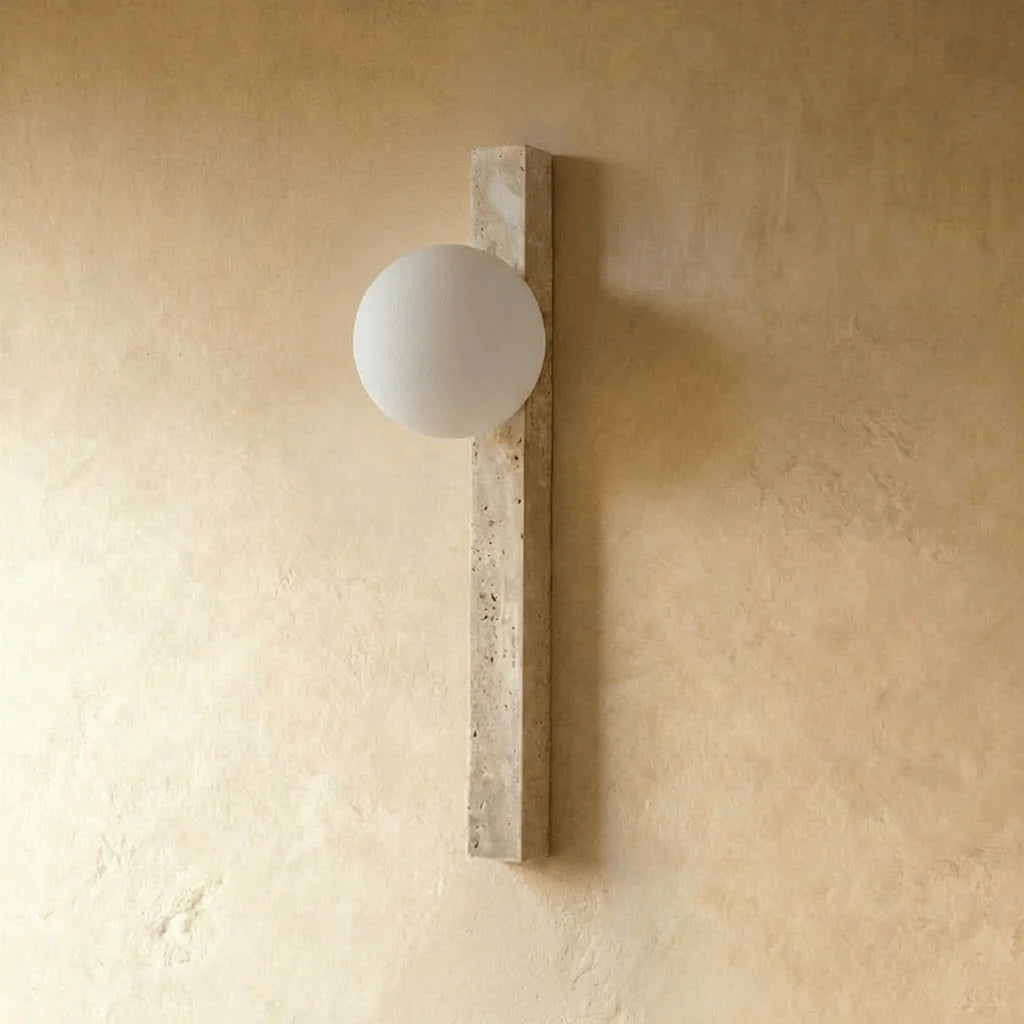 Sorella Travertine Globe Wall Light