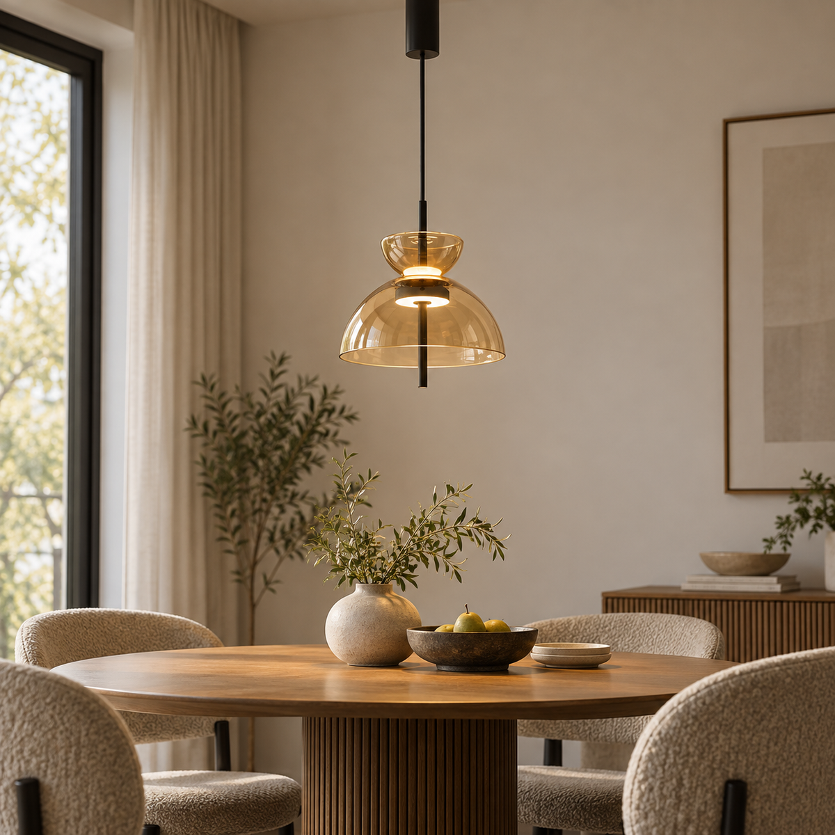Velune Sculptural Glass Pendant Light