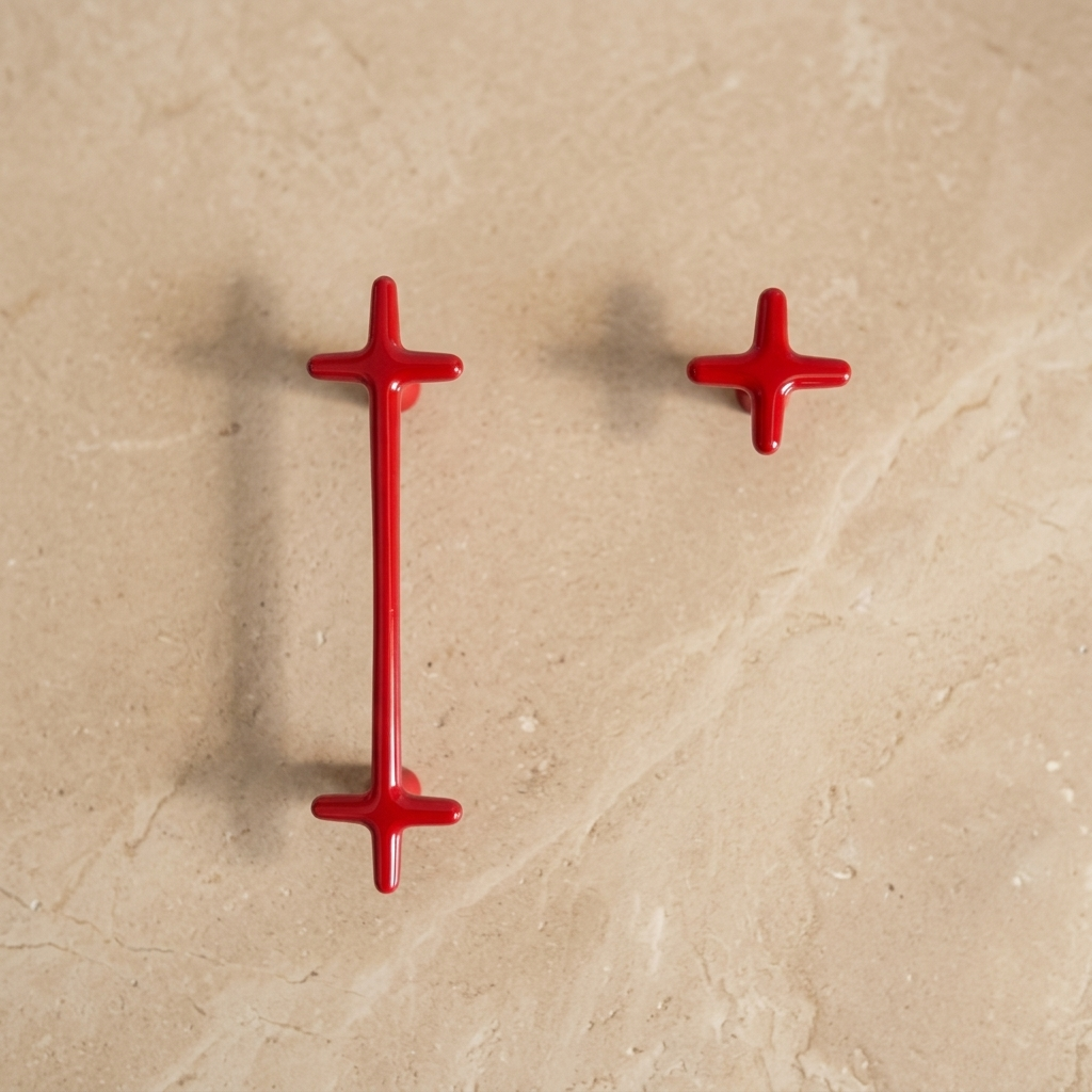 Zinc alloy cross kitchen cabinet handle in premium interior setting