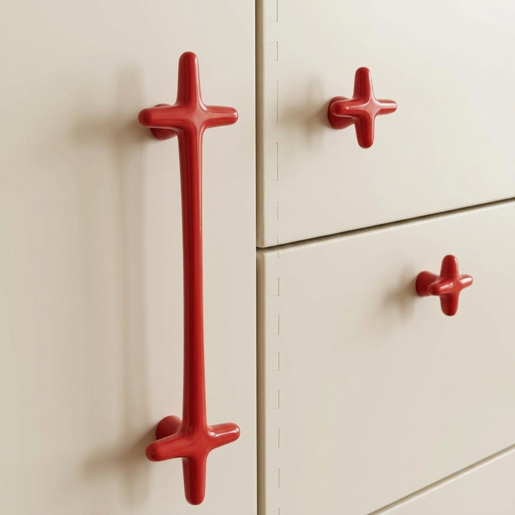 Colorful cross drawer pull handle for kitchen cabinetry