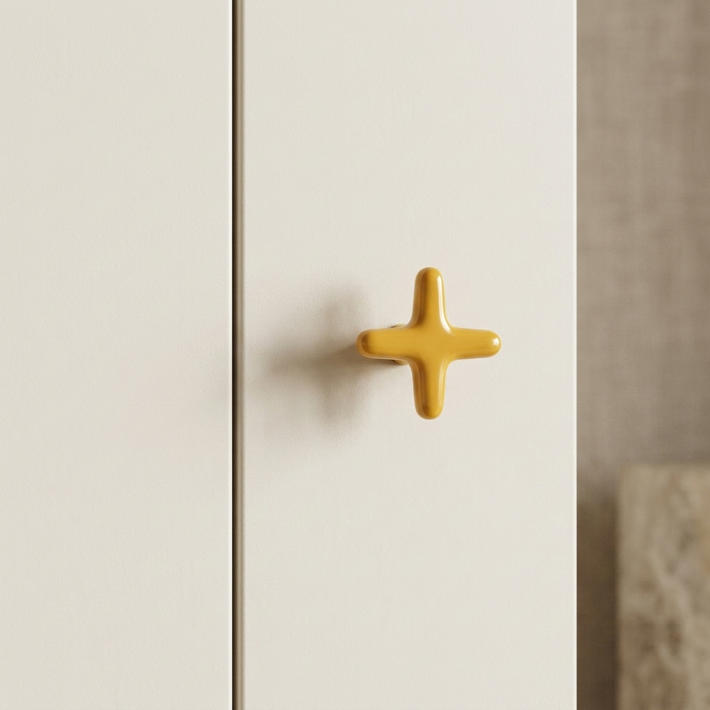 Single-hole colorful cross drawer knob