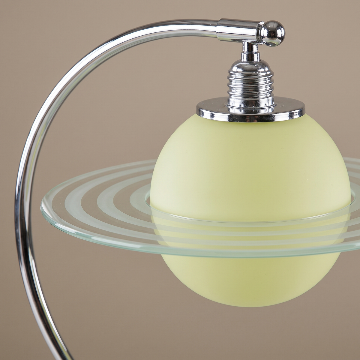 Denmark Bauhaus Glass Table Lamp – D20 × H38 cm – frosted glass and chrome close detail