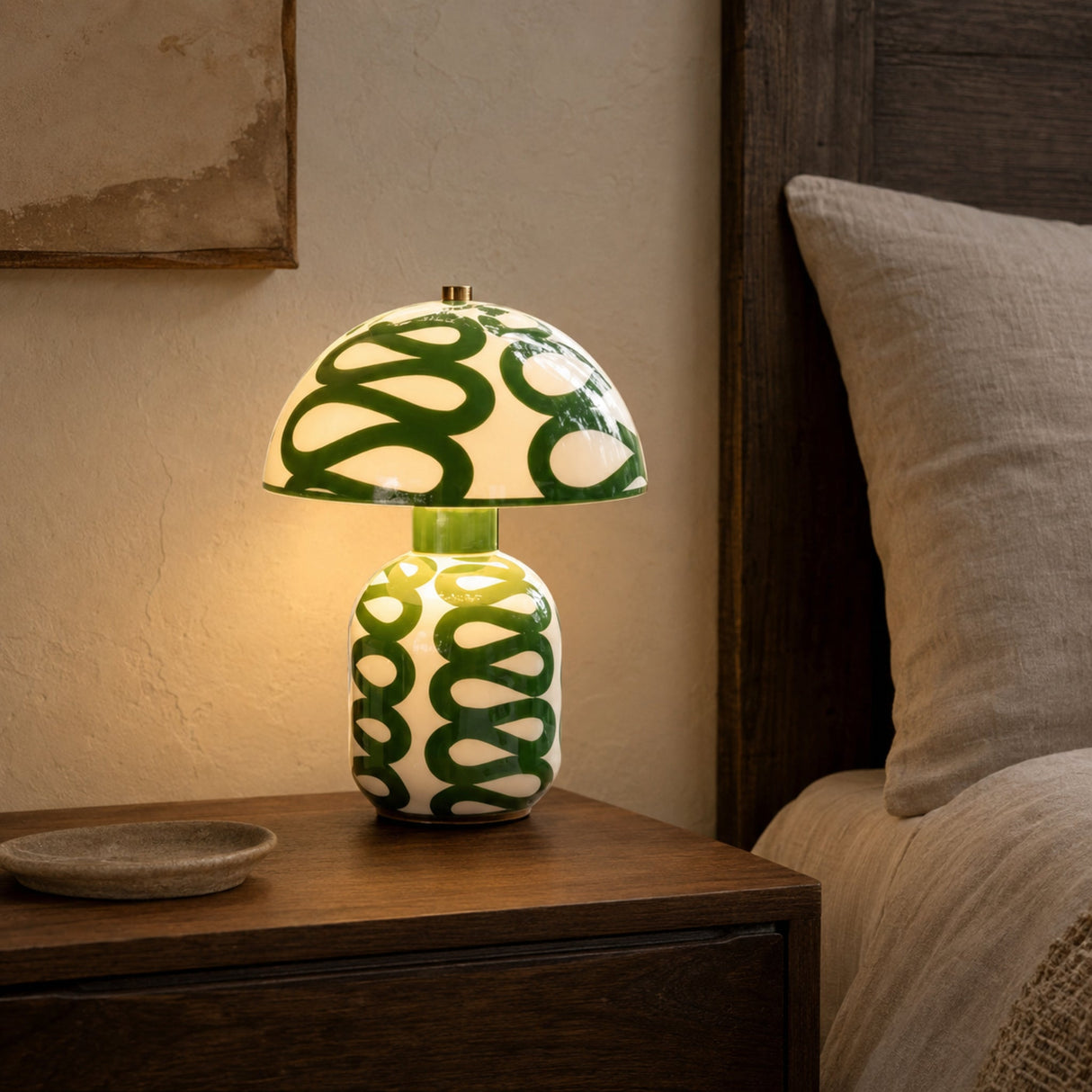 Green mushroom lamp generated product photo 2