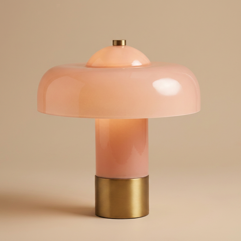 Nordic Mushroom Table Lamp - White, clean background