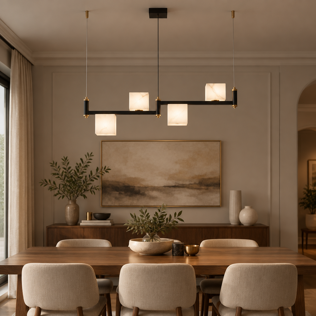 Revena Marble & Copper Chandelier
