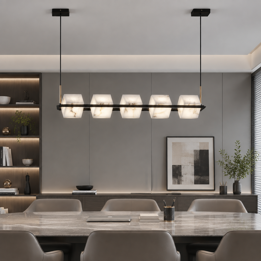 Revena Marble & Copper Chandelier