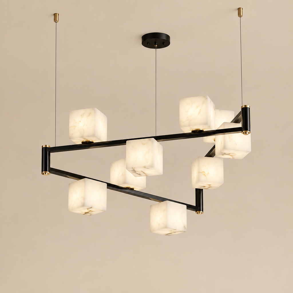 Revena Marble & Copper Chandelier