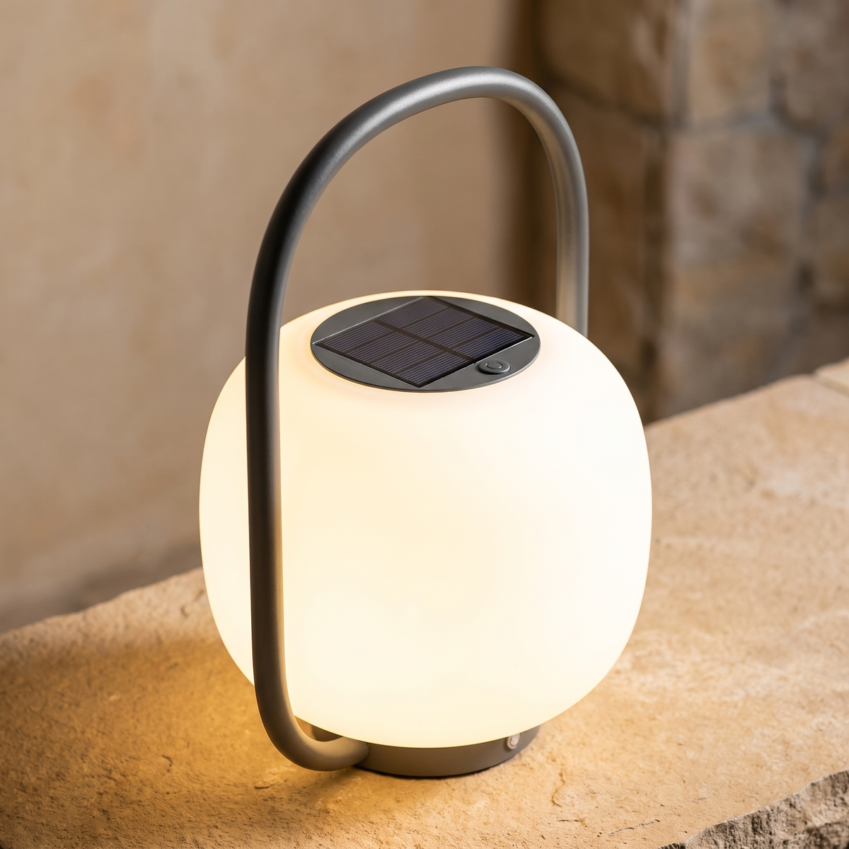 Luminous Solar LED Outdoor Floor Lamp – 35 × 52 cm – upper light and solar detail