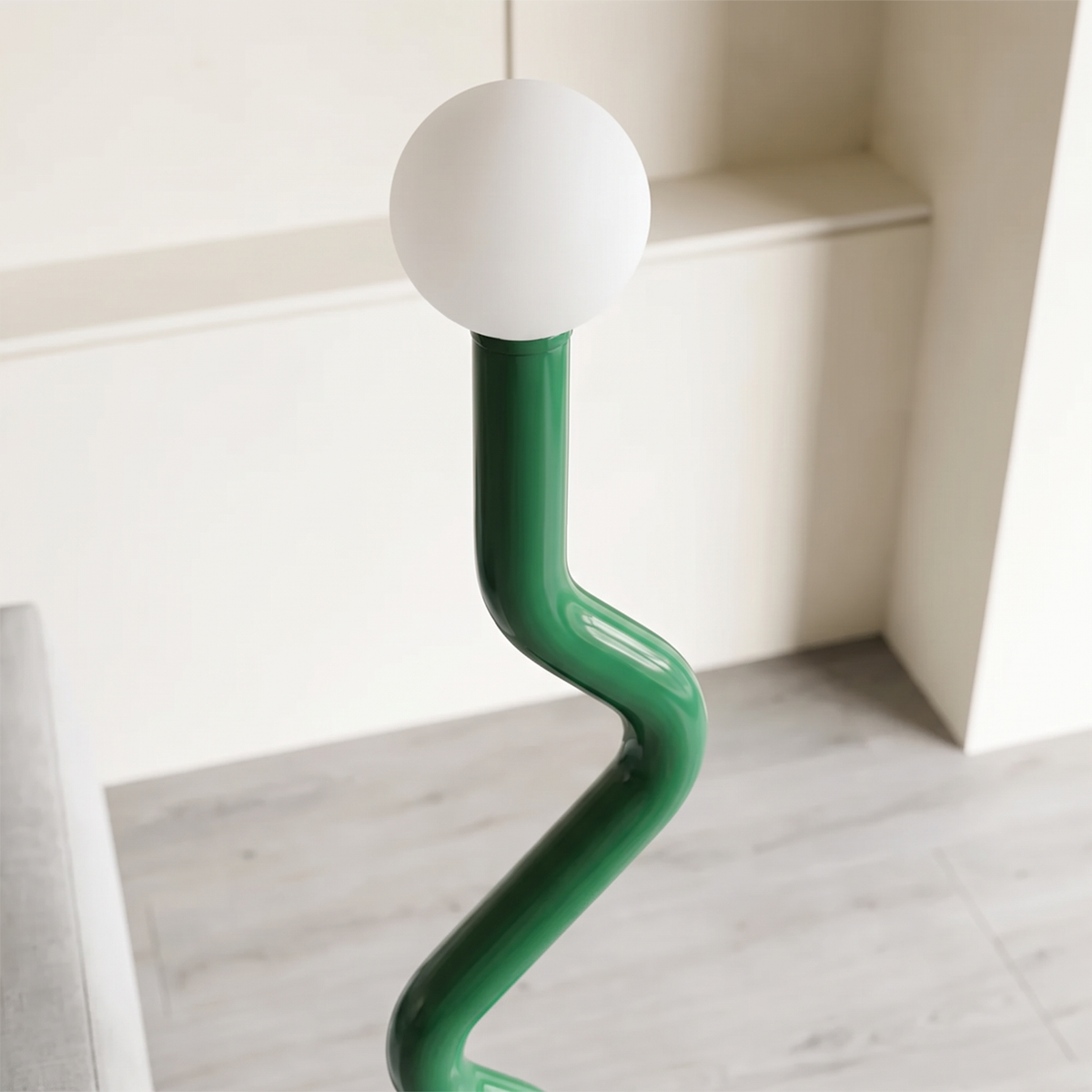 Nordic Modern Floor Lamp – Style 10 Green – Product Close-Up