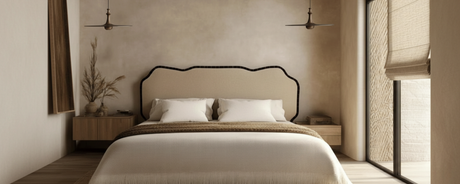 Bedroom Lighting with ambient light fixture over a bed