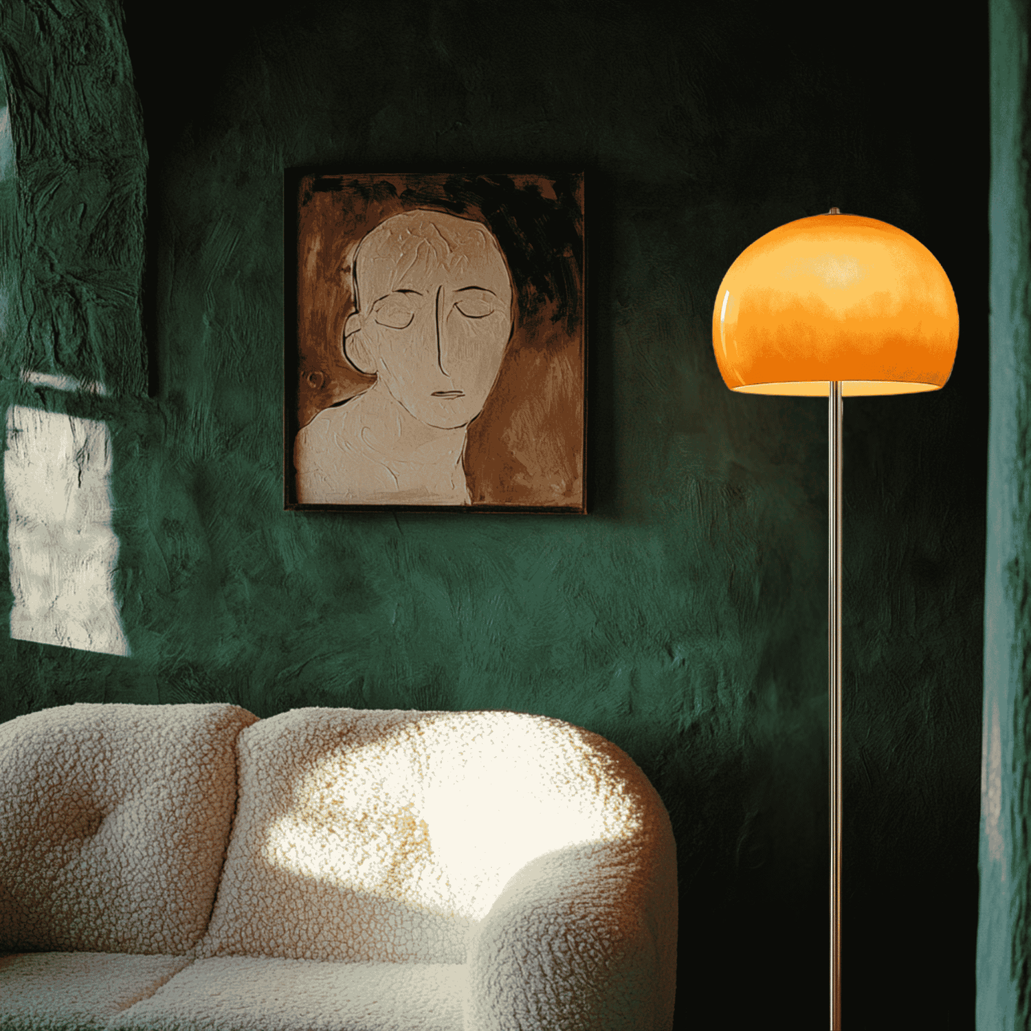 Floor lamp with Bauhaus style in living room