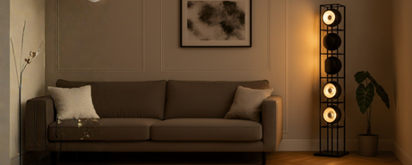Floor lamp with Bauhaus style in living room