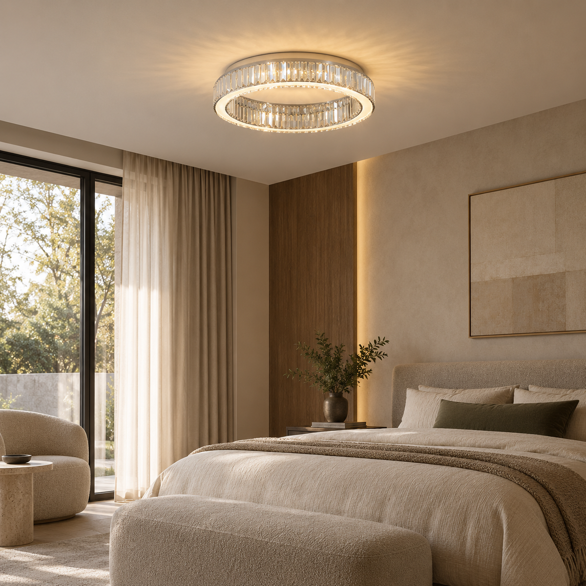 Calista Crystal Halo Ceiling Light