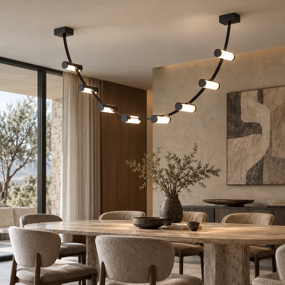 Aureline Leather Orb Chandelier