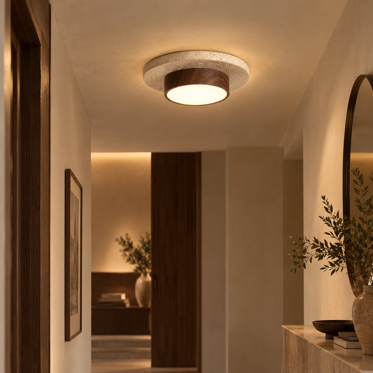 Nivora Travertine Ceiling Light