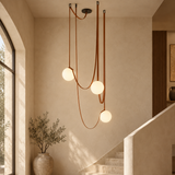Solenne Leather Strap Globe Chandelier