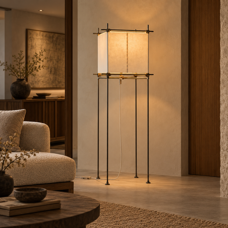 Avela Parchment Cube Floor Lamp