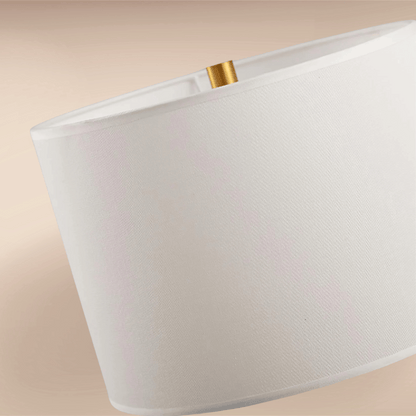 Close look of  table lamp shade.