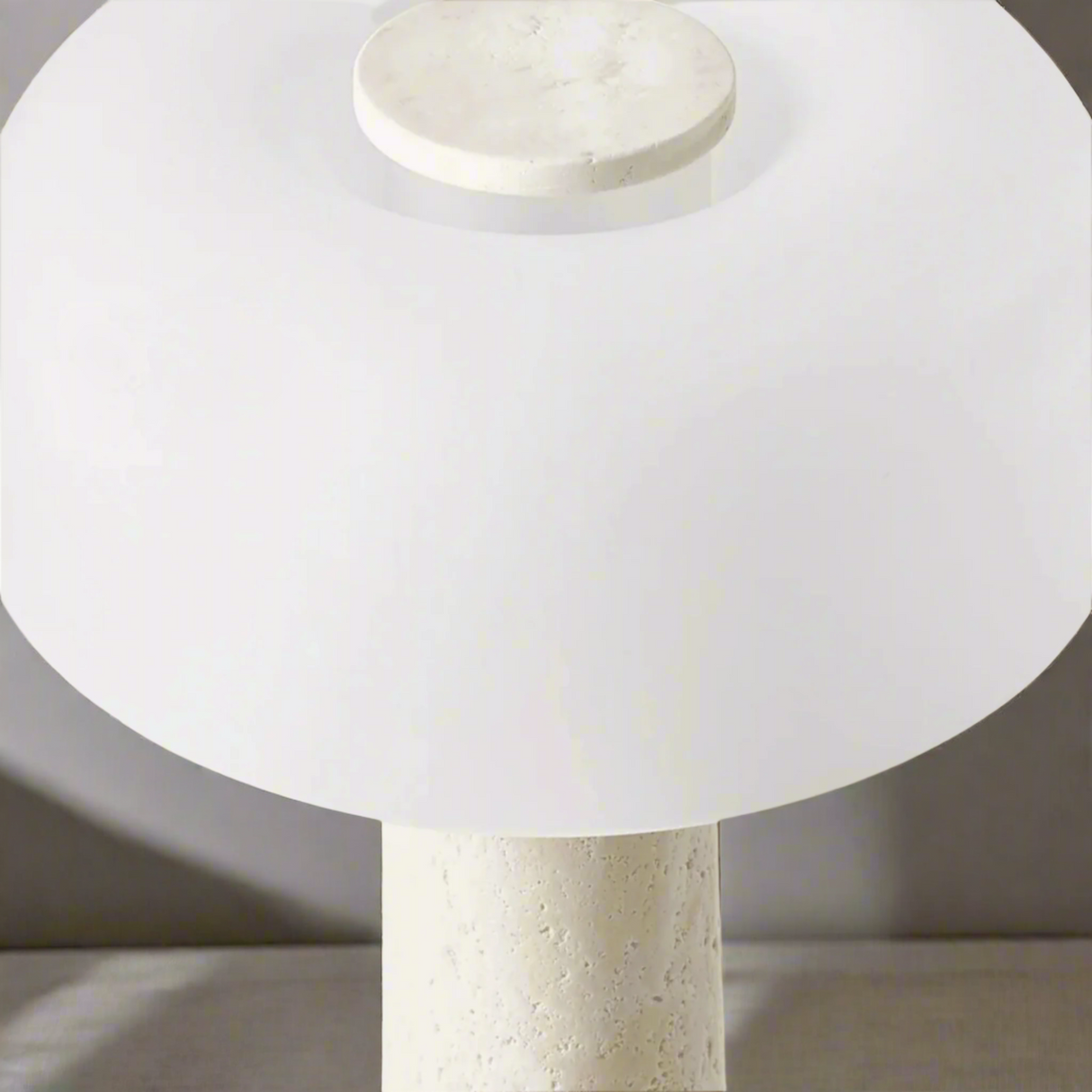 Close look of the top of our Luxury LED Mushroom Table Lamp with Marble Base -