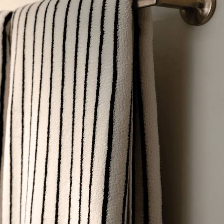 Striped Black & White Towel