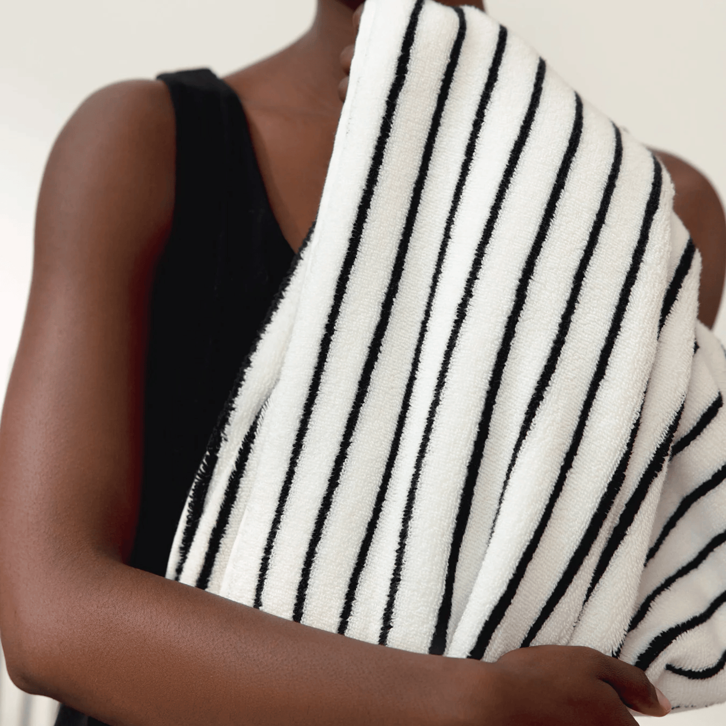 Striped Black & White Towel