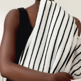 Striped Black & White Towel