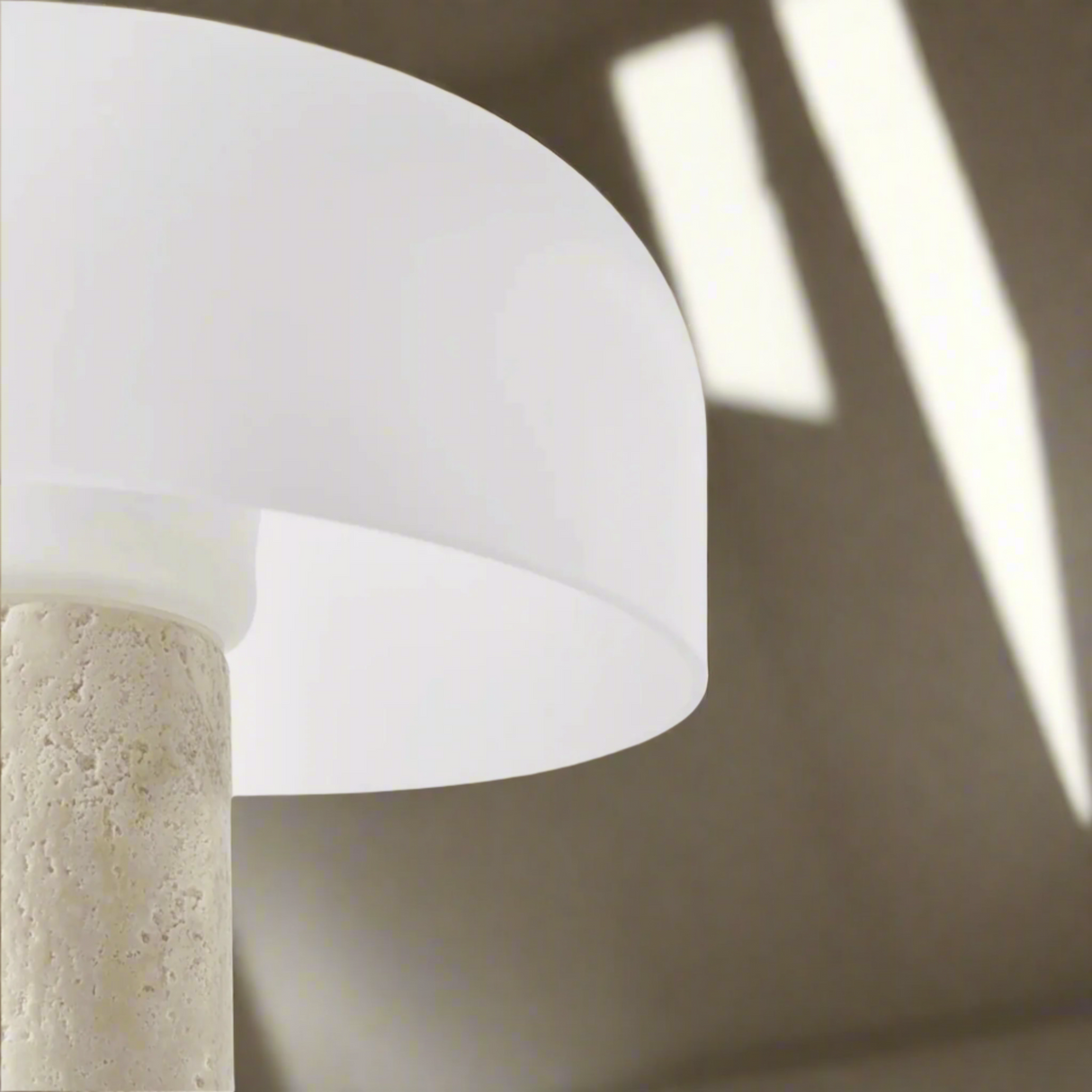 Luxury LED Mushroom Table Lamp with Marble Base close look of the top.