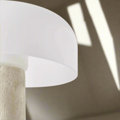 Luxury LED Mushroom Table Lamp with Marble Base close look of the top.