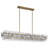 Chandelier with glass disc design on a white background
