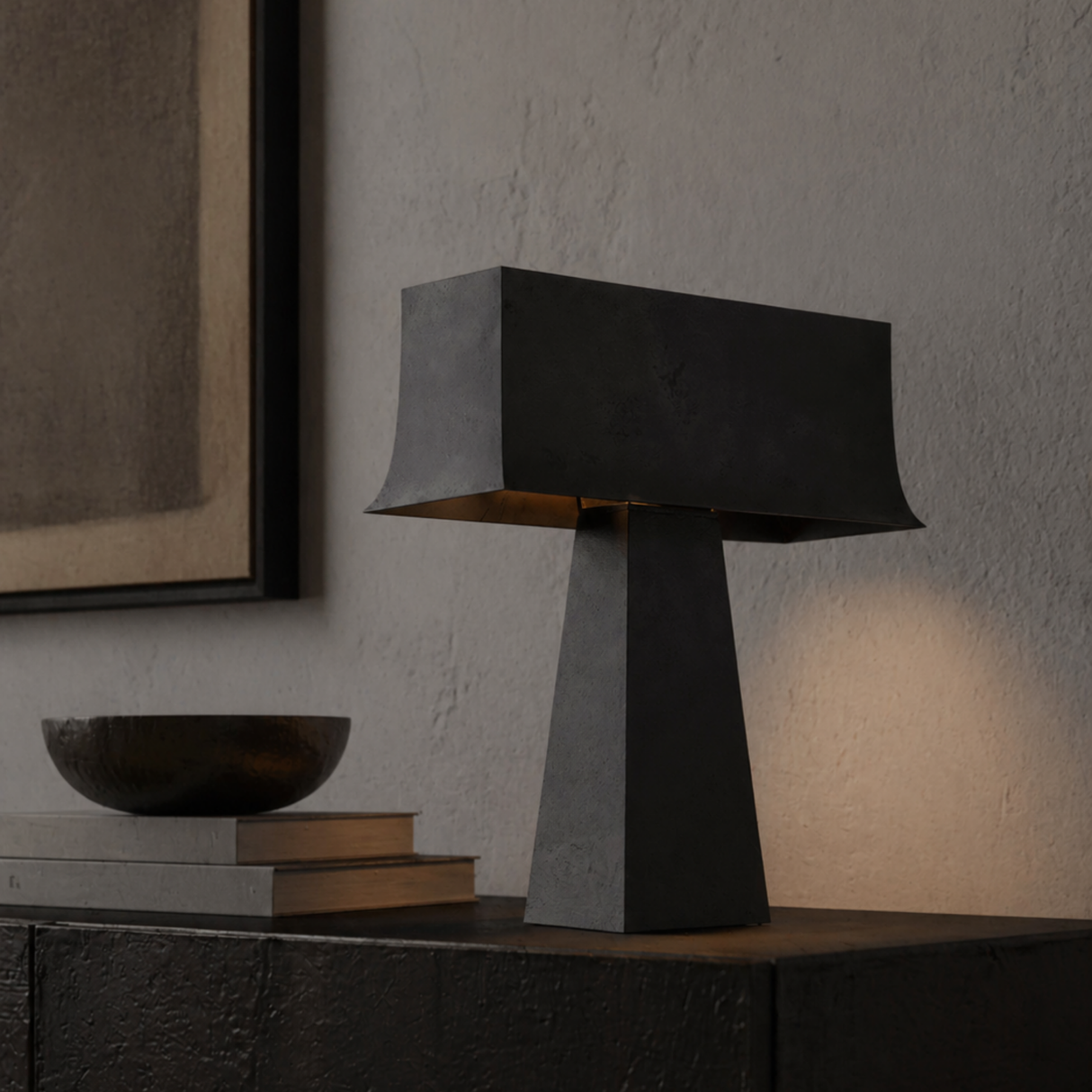 Aurélo Dome Black Metal Table Lamp