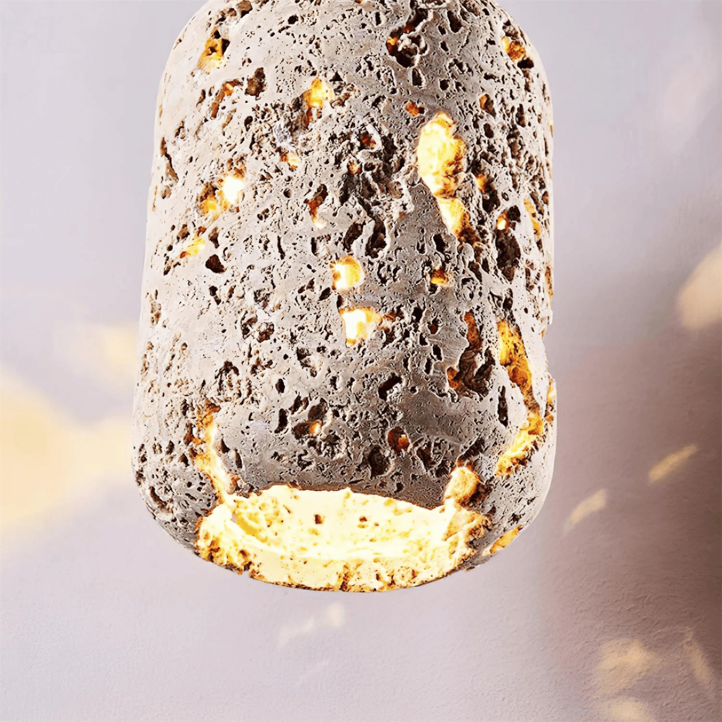 Lava stone with a warm glow on a soft background