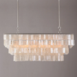 Chandelier with shell-like design on a gray background
