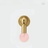 Brass knob with glossy pink gemstone sphere handle photographed on a white background.