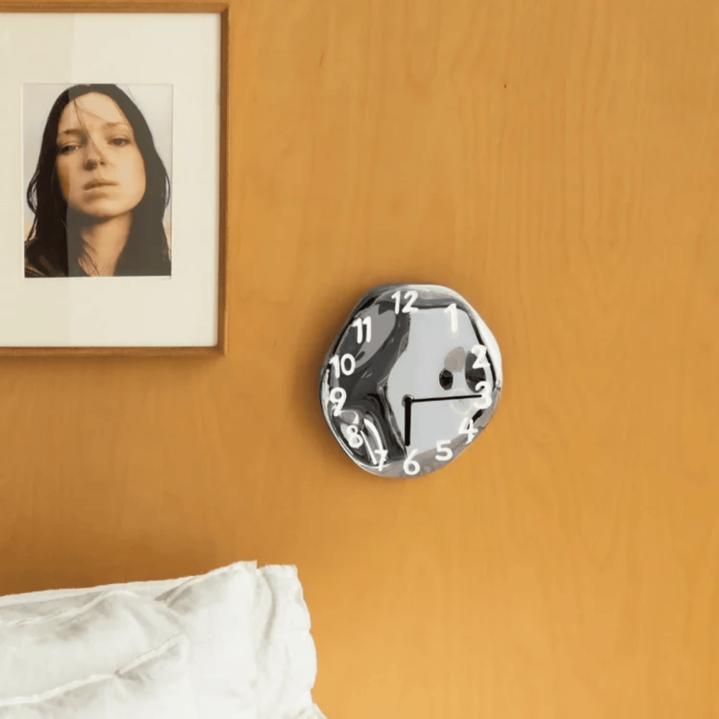 LumoTime Chrome Ceramic Wall Clock