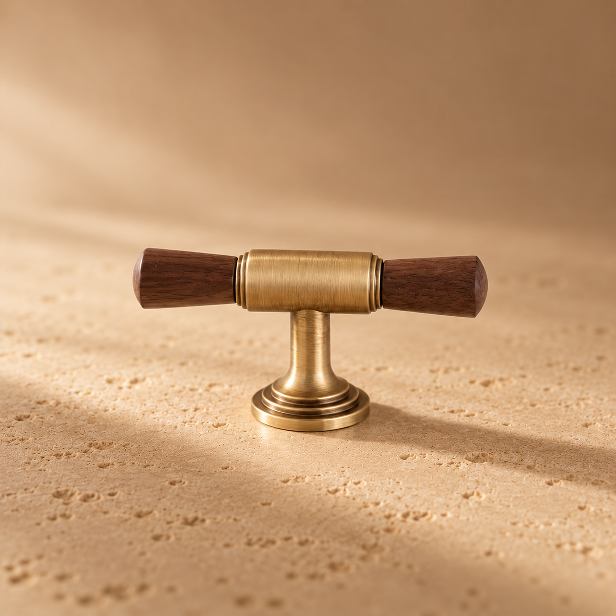 Aurewood Brass & Walnut Cabinet Handle