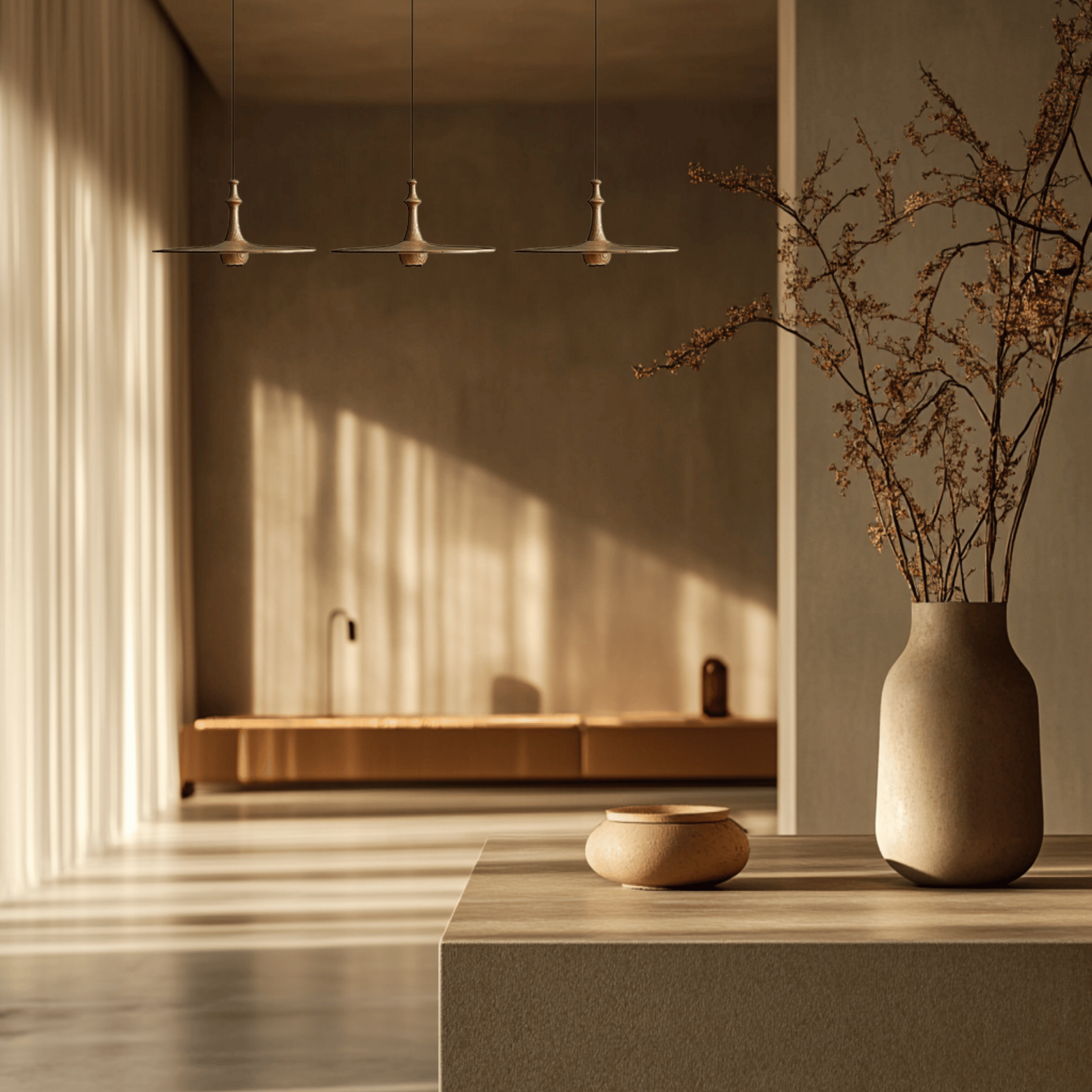 Wood Pendant Light – Minimalist Flying Saucer Design for Kitchen and Home, LED Compatible Hanging Lights