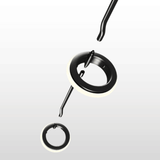 Modern pendant light fixture with black finish on a white background