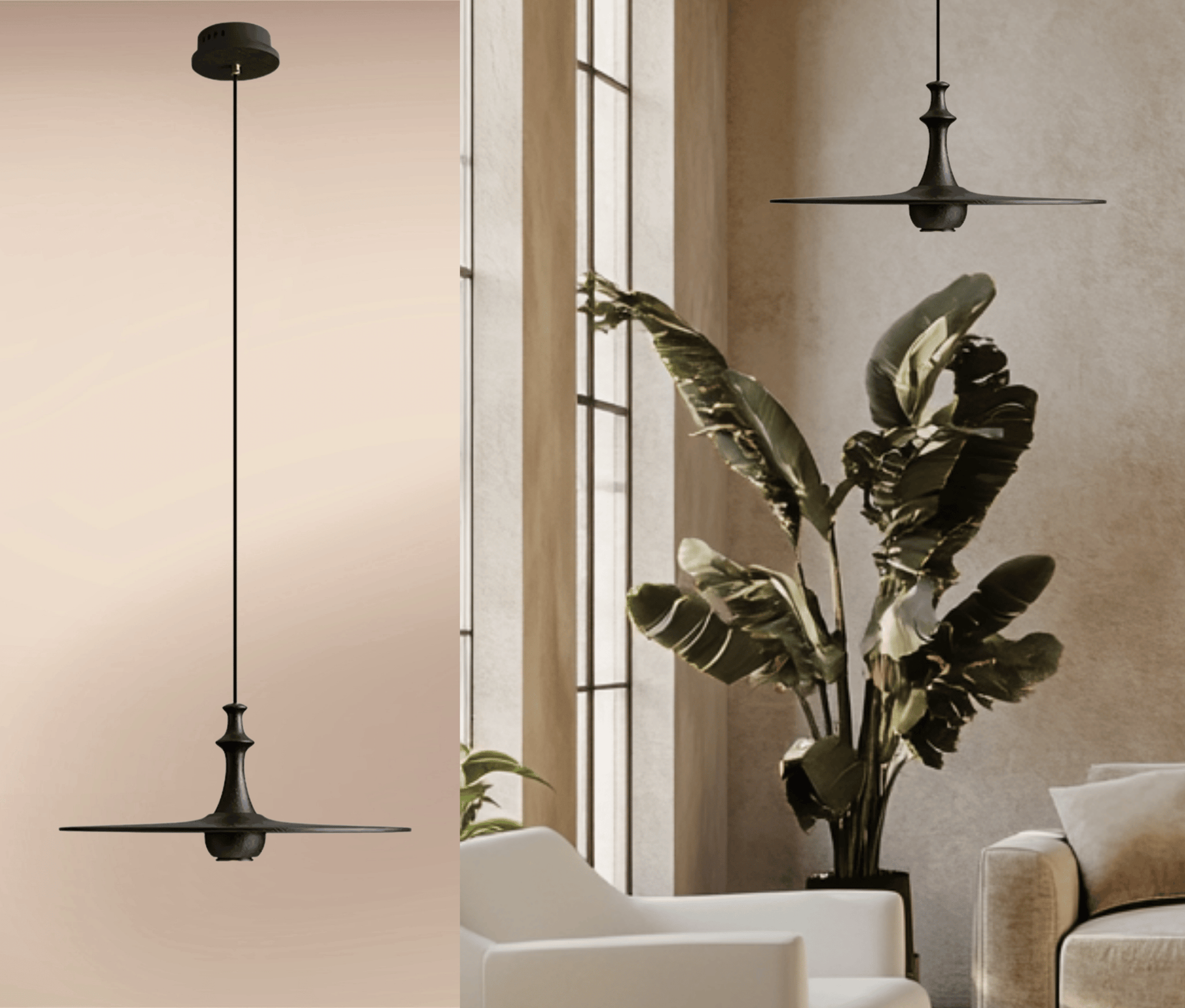  Wood Pendant Light –  1 head model A.