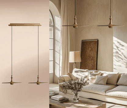  Wood Pendant Light –  2 heads model C.