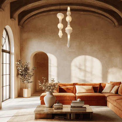 ZenLite - Akari Noguchi Inspired LED Pendant Light for Modern Home Decor in living room
