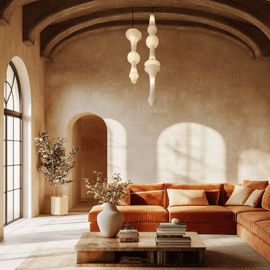 ZenLite - Akari Noguchi Inspired LED Pendant Light for Modern Home Decor in living room
